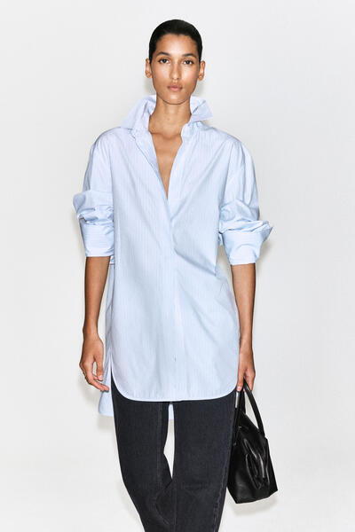 FOLDED-CUFF COTTON-BLEND SHIRT
