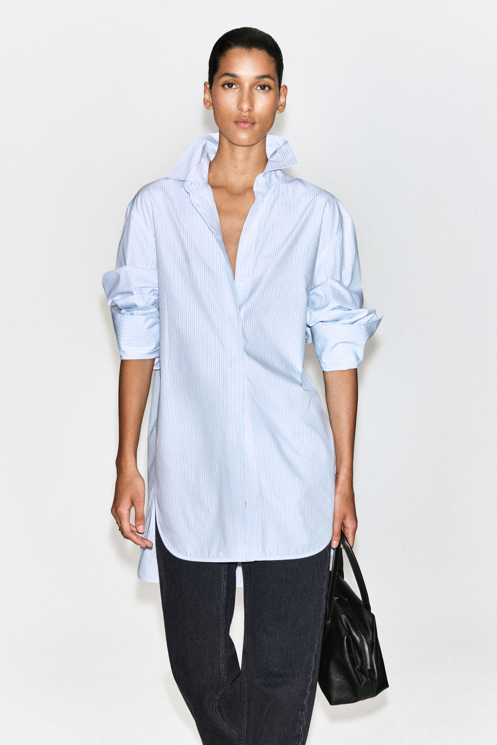 FOLDED-CUFF COTTON-BLEND SHIRT フォールドカフ コットンブレンド