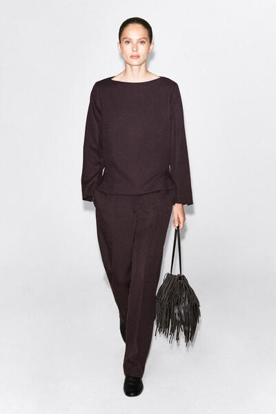 STRAIGHT-LEG WOOL TROUSERS