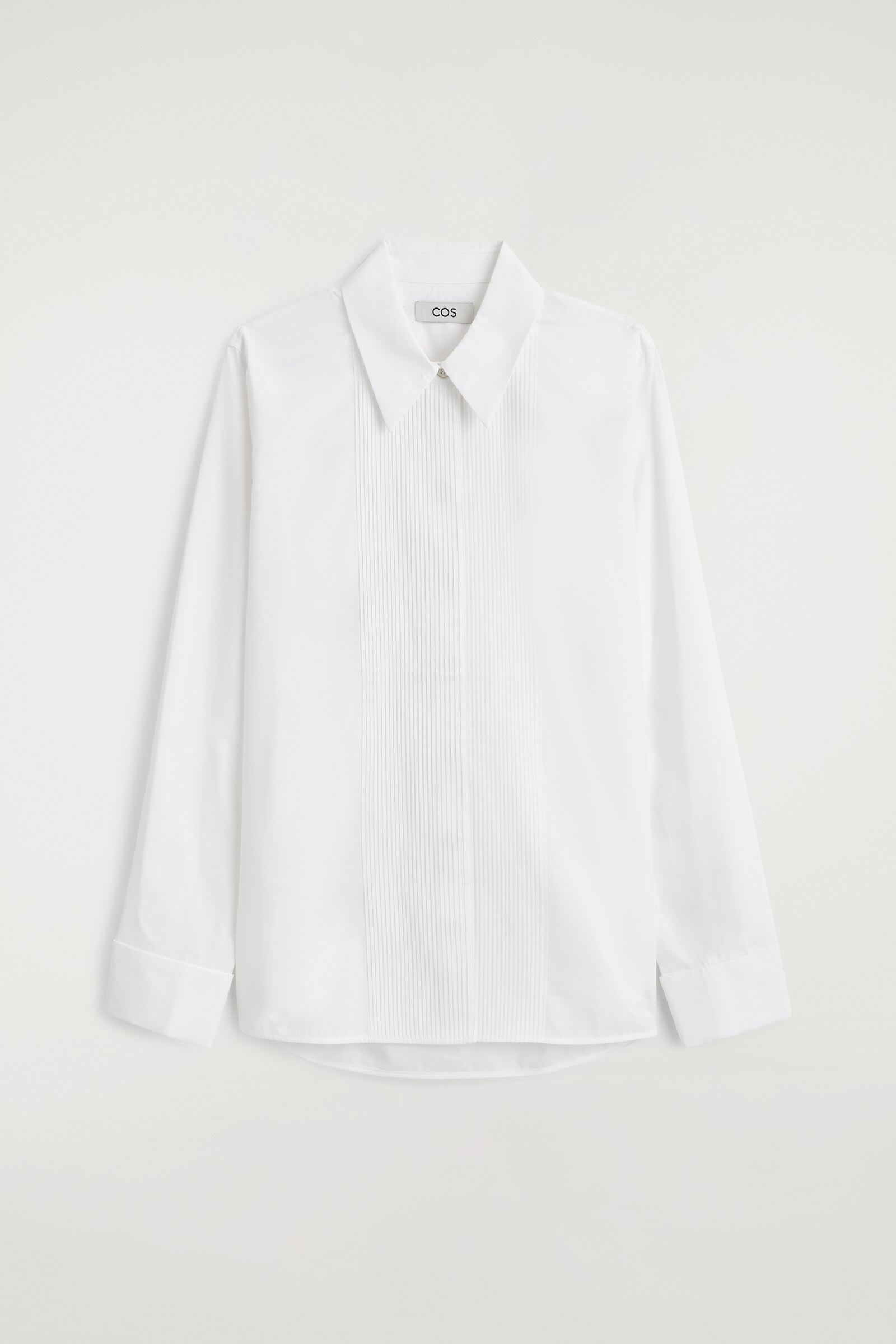 PINTUCKED COTTON-SILK TUXEDO SHIRT ピンタック コットンシルク