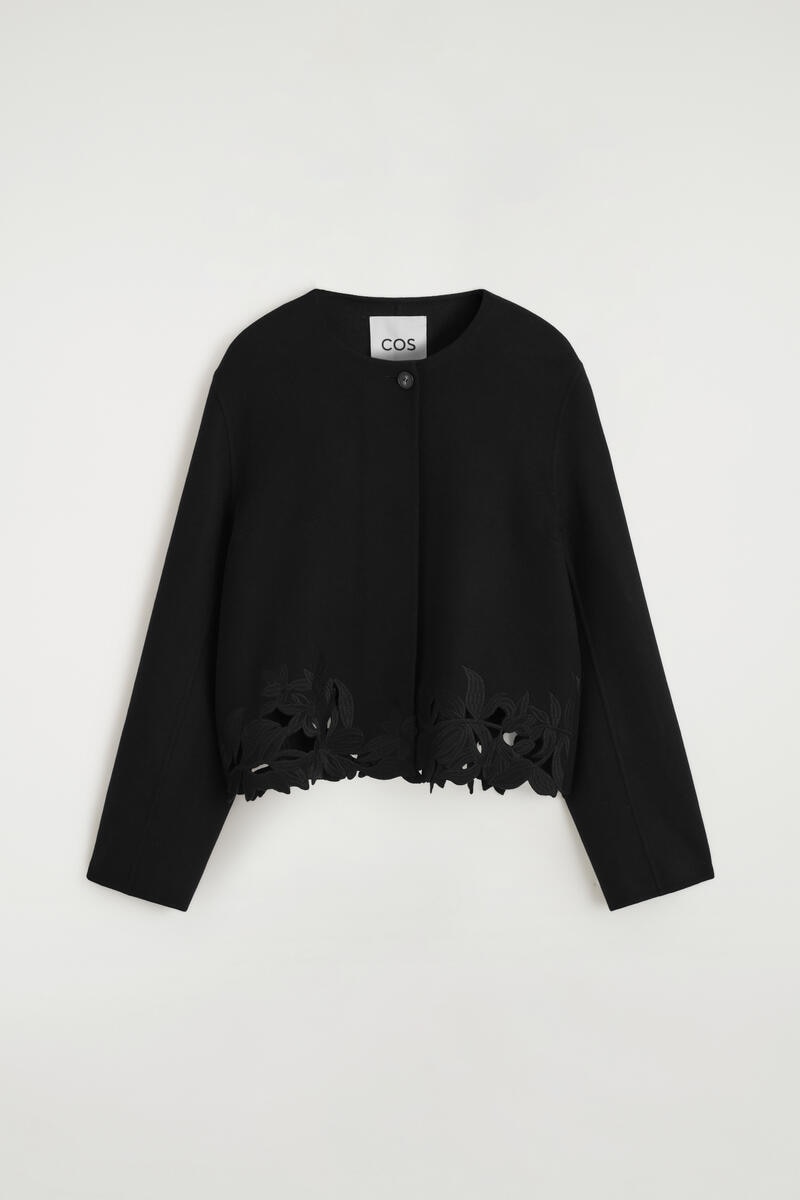 EMBROIDERED DOUBLE-FACED WOOL JACKET 刺繍入りダブルフェイスウール