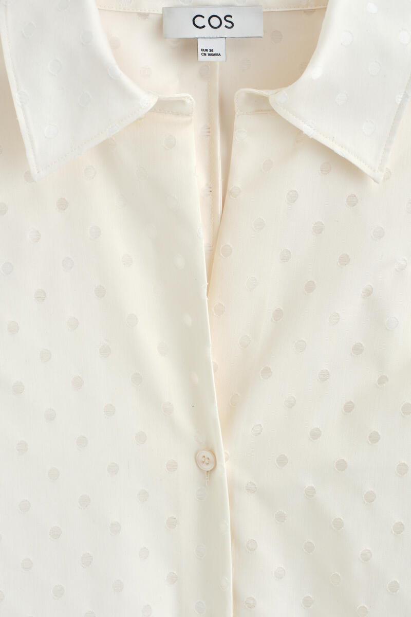 COS ポルカドット ジャカードコットンシャツ