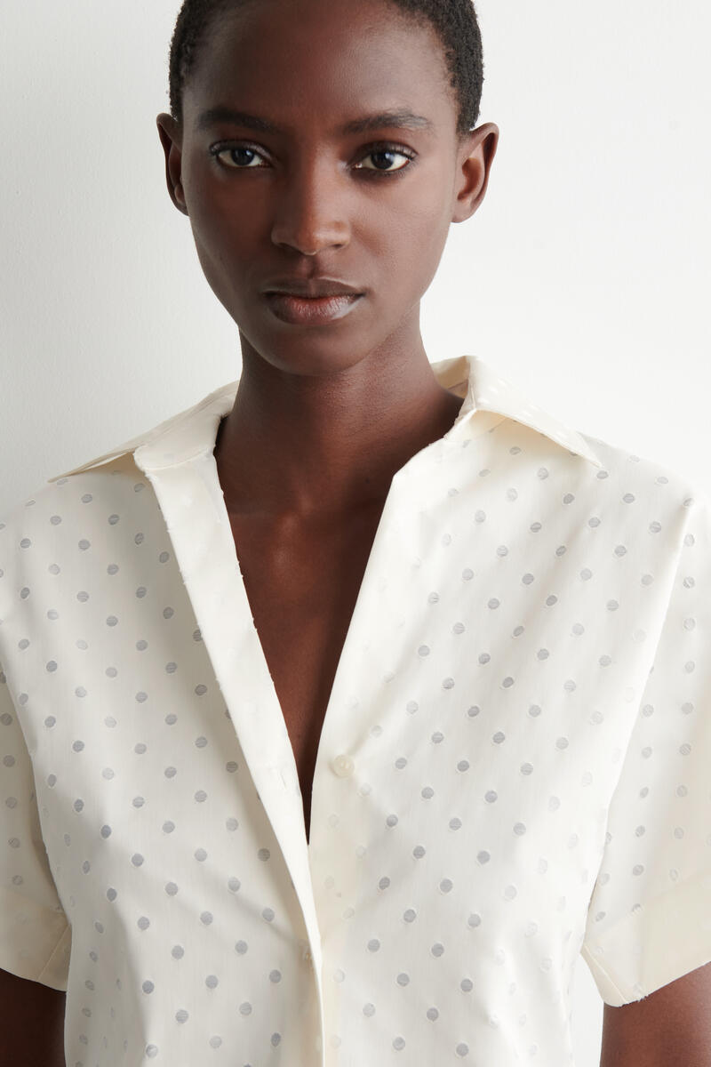  ポルカドットジャージ J/XL POLKA-DOT JACQUARD COTTON SHIRT ポルカドット ジャカードコットン
