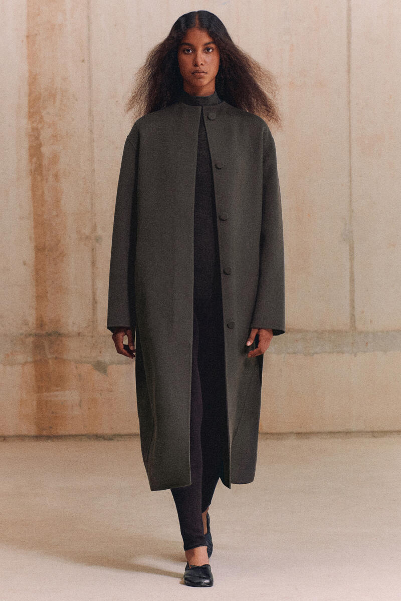 BELTED DOUBLE-FACED WOOL-BLEND LONG COAT ベルト付き ダブルフェイス