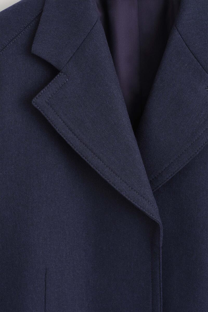 STRUCTURED WOOL-BLEND BLAZER ウールブレンドブレザー ネイビー｜COS