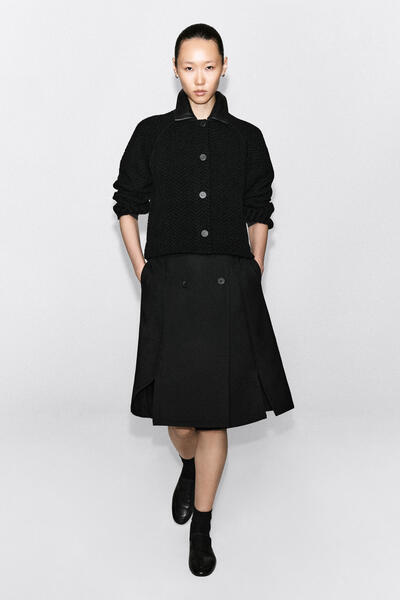 TAILORED WOOL-BLEND MINI WRAP SKIRT