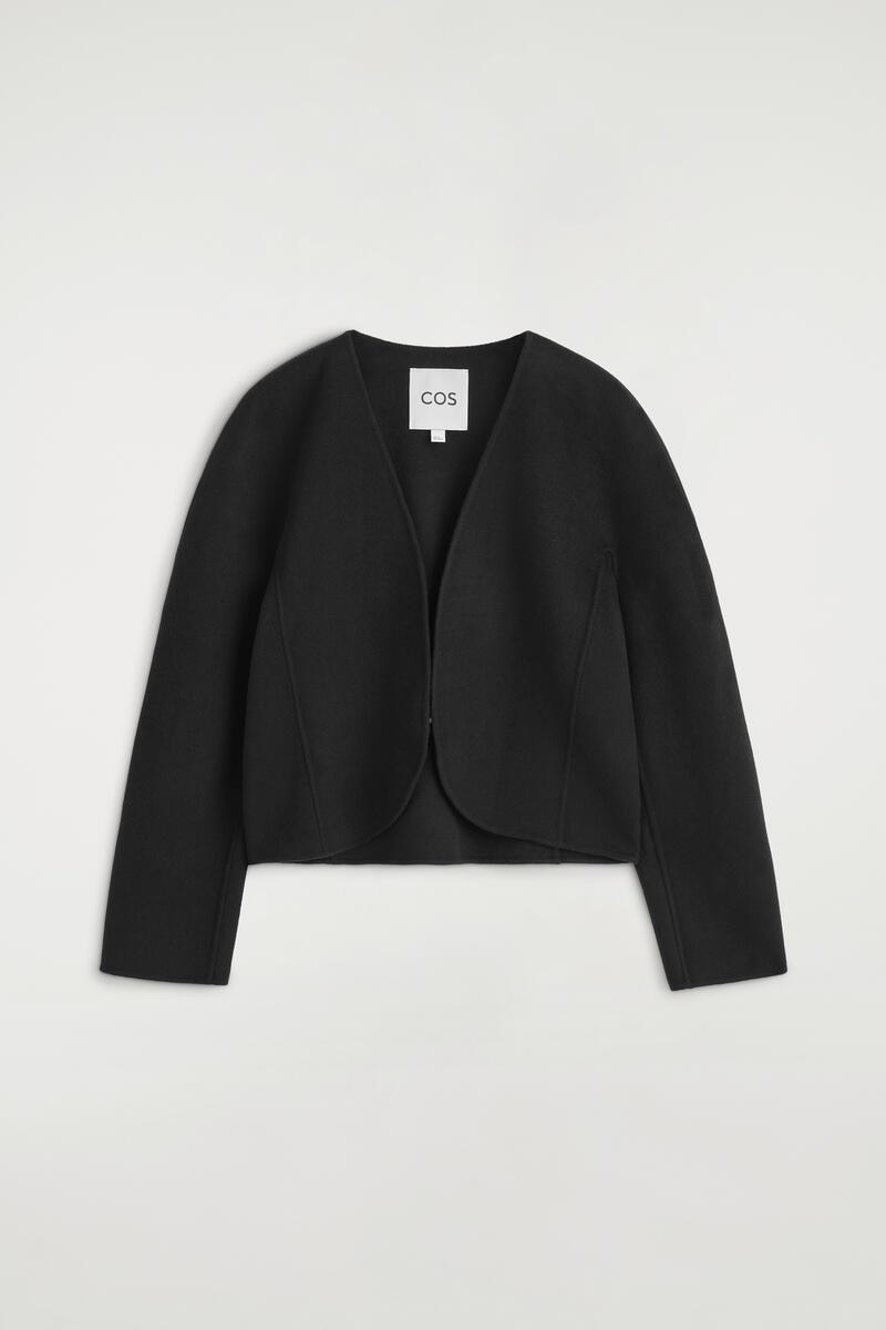 CROPPED DOUBLE-FACED WOOL-BLEND BLAZER クロップド ダブルフェイス