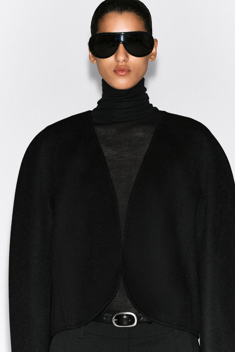 CROPPED DOUBLE-FACED WOOL-BLEND BLAZER クロップド ダブルフェイス