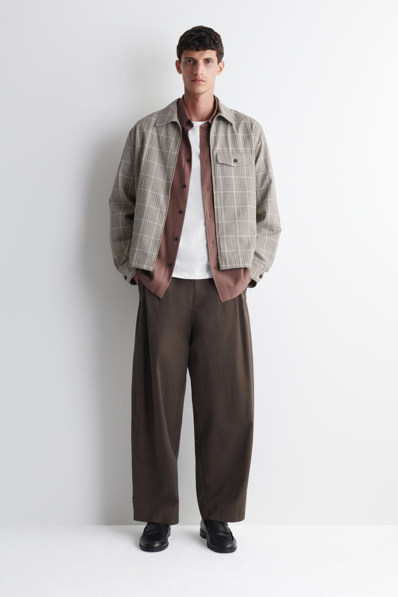 COS ジップアップ コットンオーバーシャツ