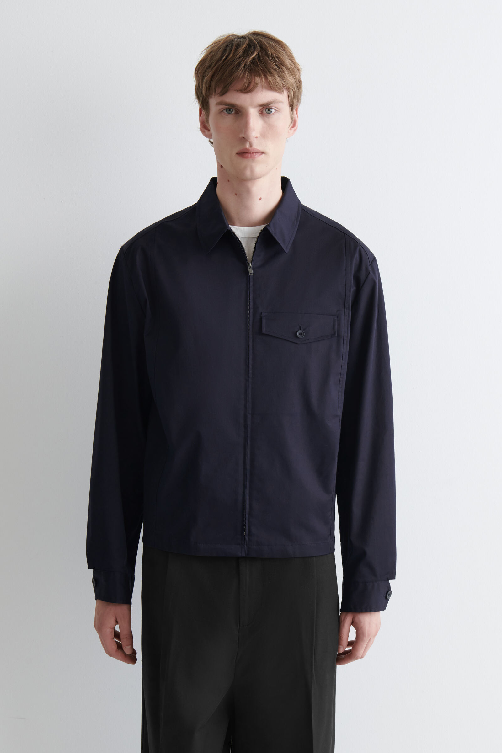 ZIP-UP COTTON OVERSHIRT ジップアップ コットンオーバーシャツ