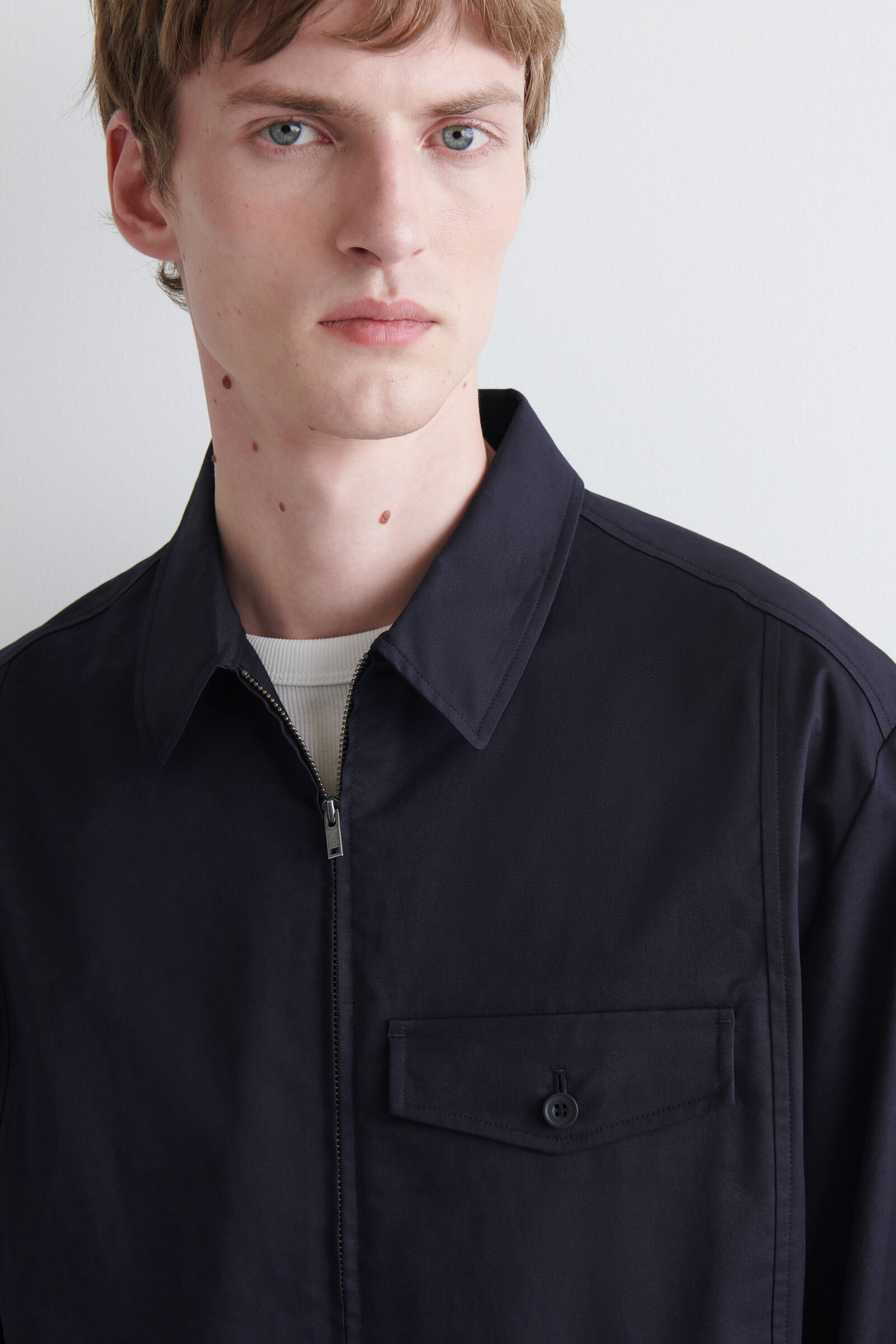ZIP-UP COTTON OVERSHIRT ジップアップ コットンオーバーシャツ