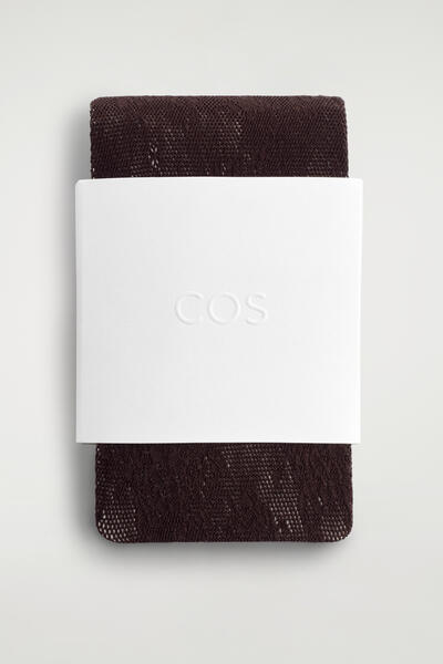 COS フローラル ジャカードレース タイツ