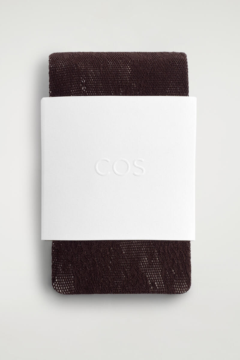 COS フローラル ジャカードレース タイツ