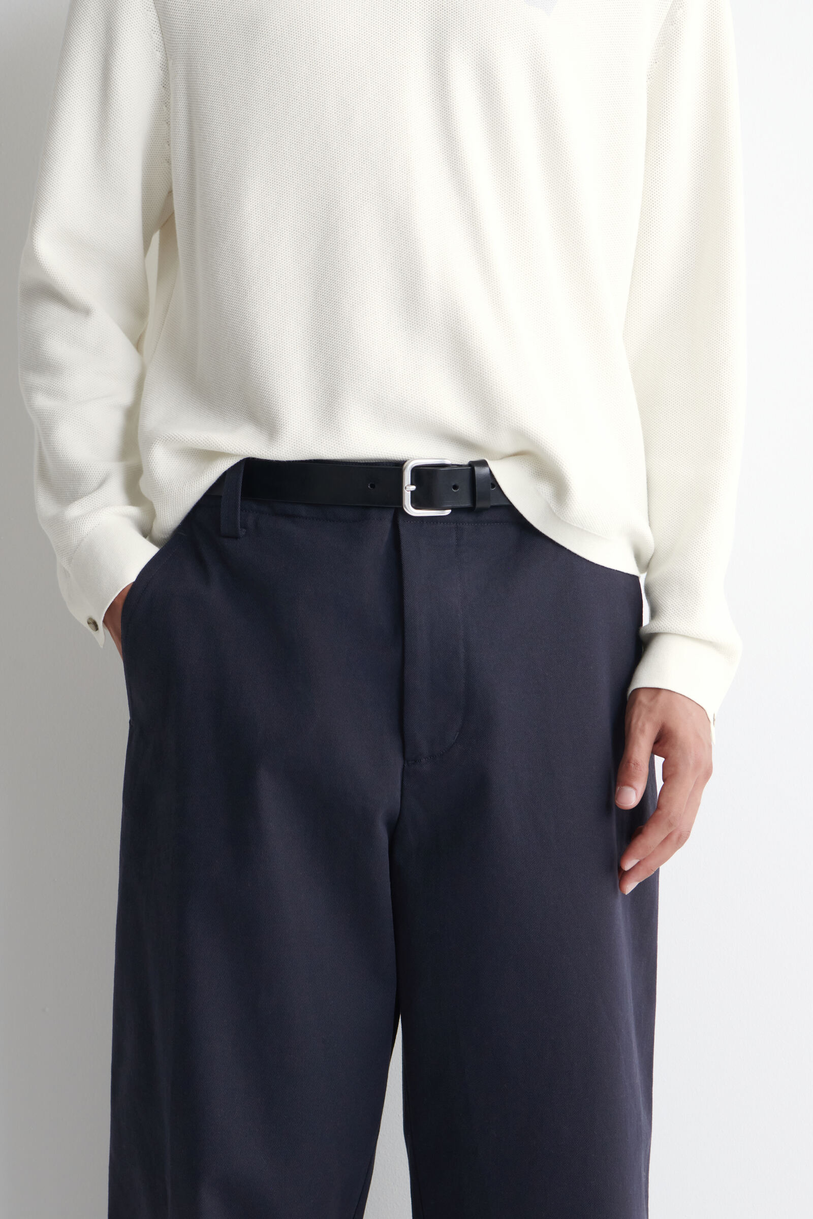 COTTON-TWILL RELAXED-FIT STRAIGHT-LEG TROUSERS コットンツイル