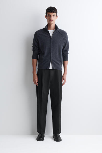 PLEATED RELAXED-FIT TAPERED TROUSERS