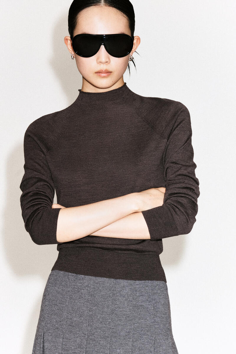MERINO WOOL PLEATED MIDI SKIRT メリノウール プリーツ ミディ