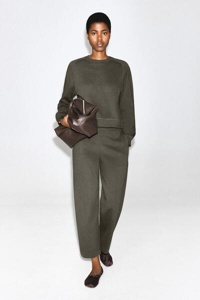 COTTON BARREL-LEG JOGGERS