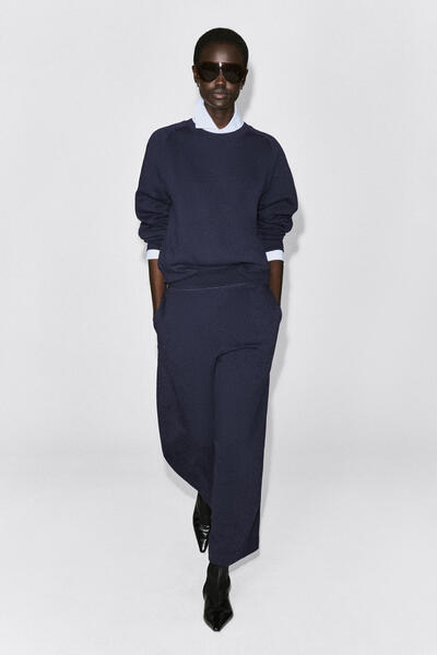 COTTON BARREL-LEG JOGGERS