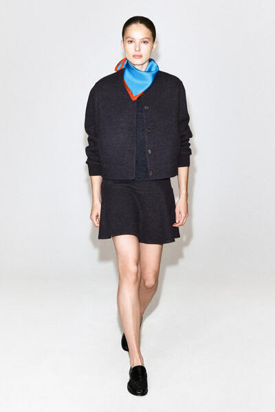 BOILED WOOL-BLEND MINI SKIRT