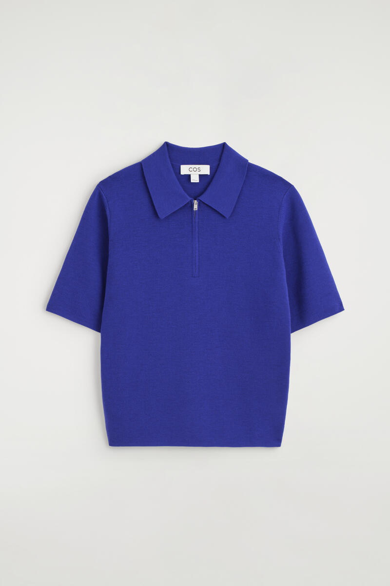 MERINO WOOL ZIP-UP POLO SHIRT メリノウール ジップアップポロシャツ