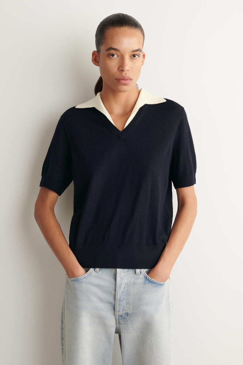 STELLA McCARTNEY  メリノウールポロシャツ MERINO WOOL LAYERED POLO SHIRT メリノウール レイヤード ポロシャツ