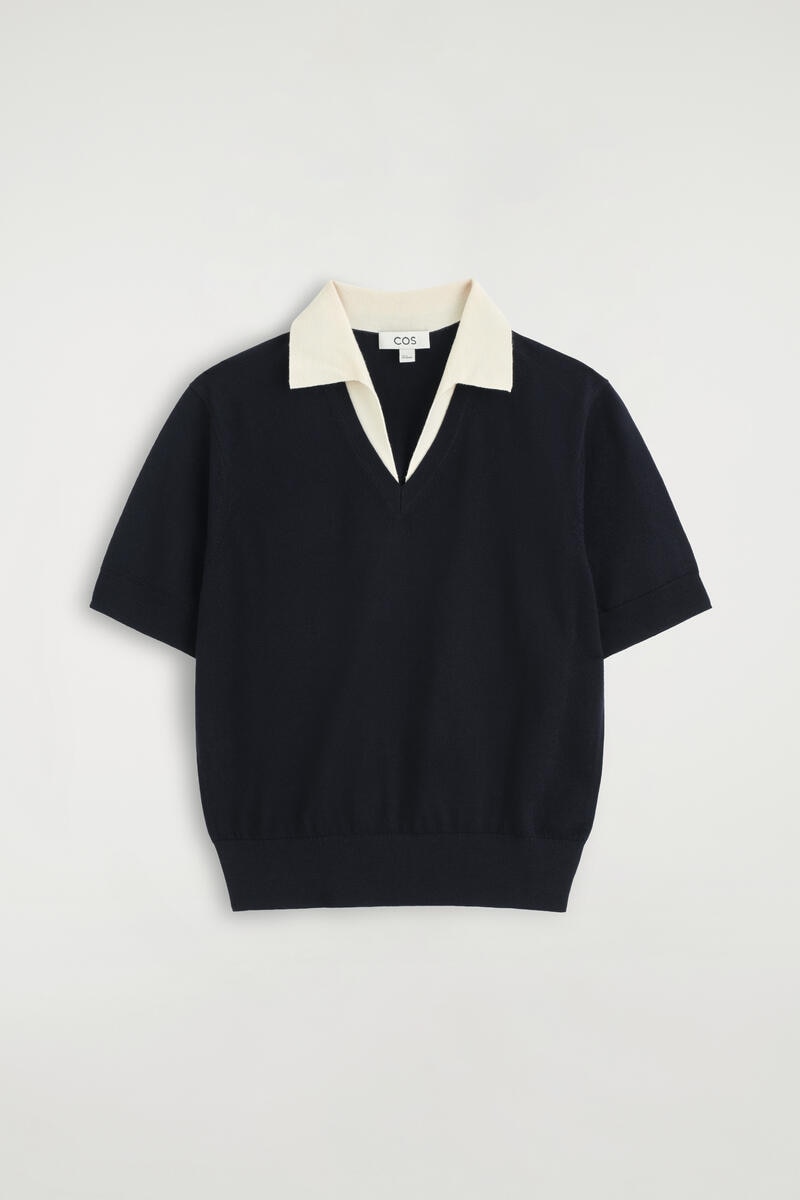 MERINO WOOL LAYERED POLO SHIRT メリノウール レイヤード ポロシャツ