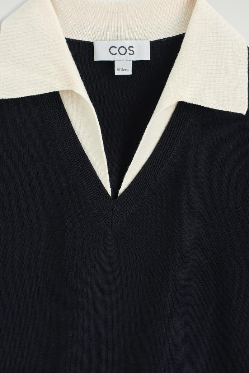 MERINO WOOL LAYERED POLO SHIRT メリノウール レイヤード ポロシャツ
