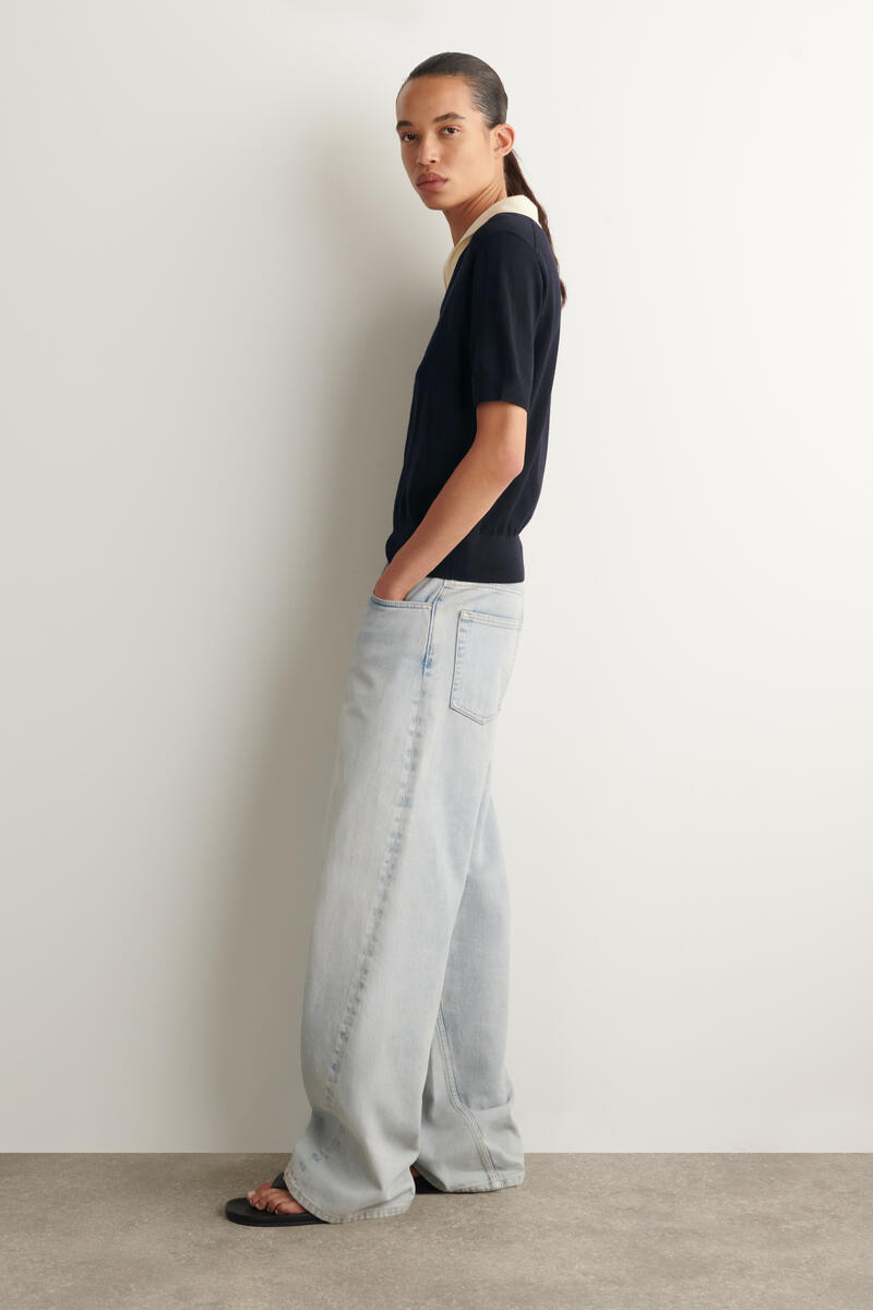 MERINO WOOL LAYERED POLO SHIRT メリノウール レイヤード ポロシャツ