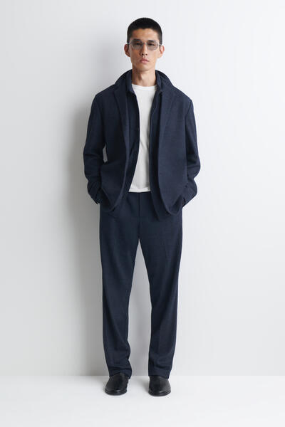 WOOL-BLEND RELAXED-FIT STRAIGHT-LEG TROUSERS