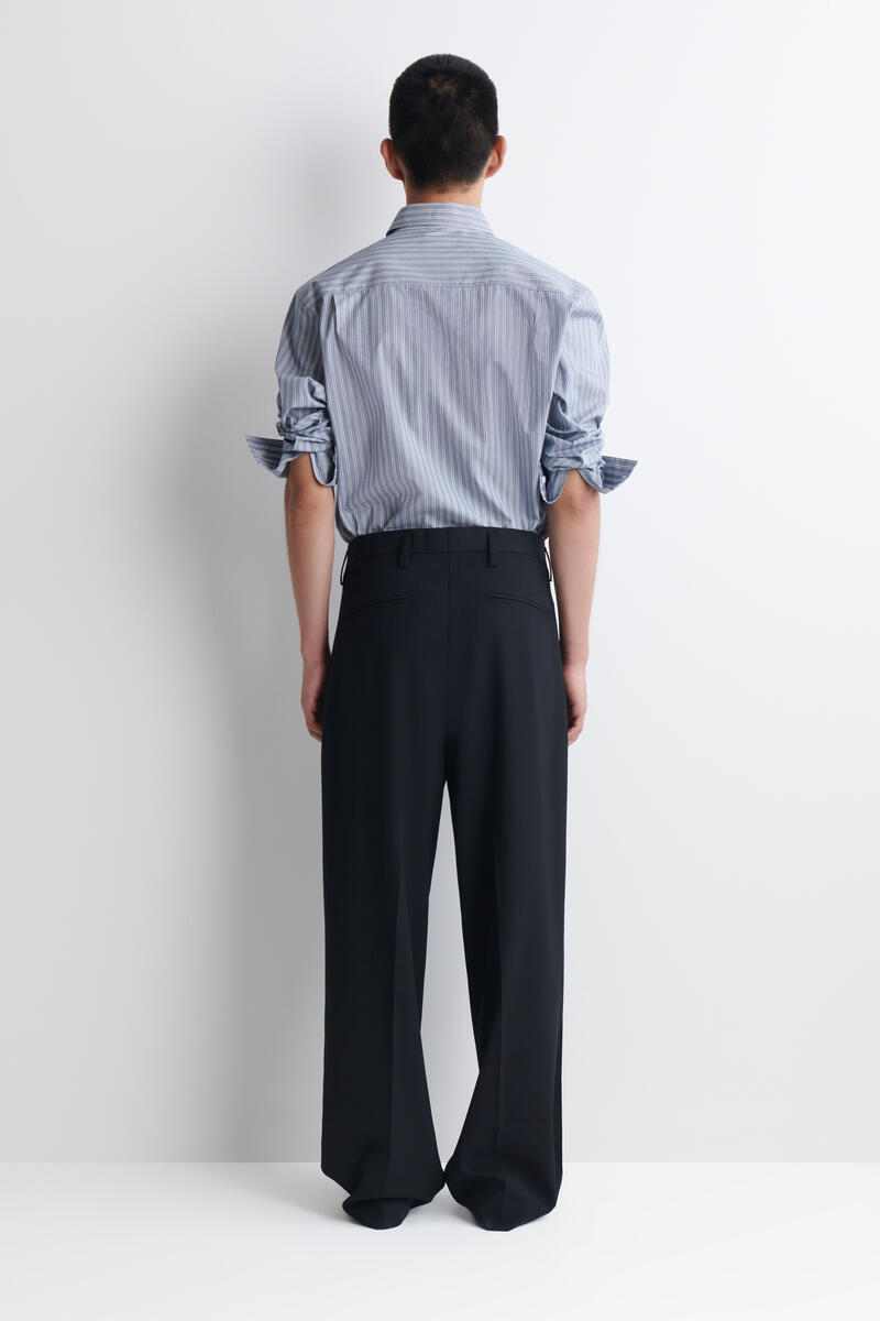 WOOL-BLEND RELAXED-FIT WIDE-LEG TROUSERS ウールブレンドリラックス