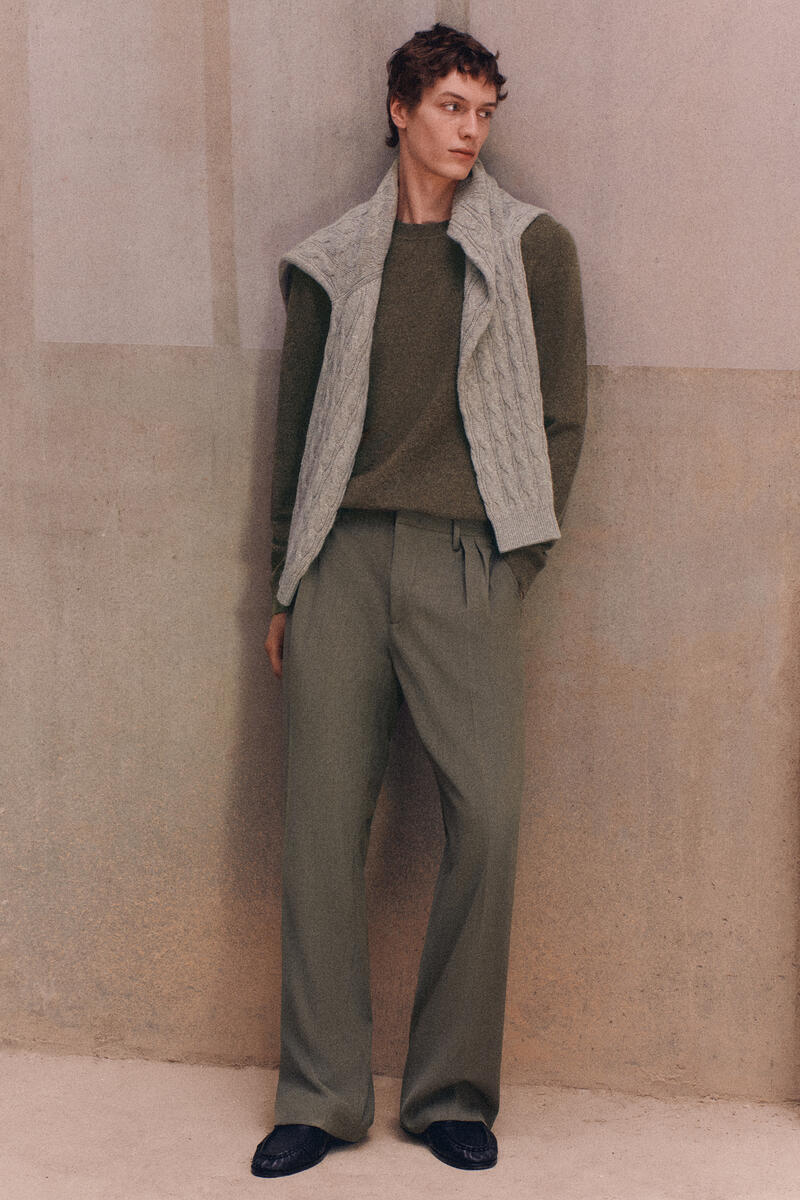 WOOL-BLEND RELAXED-FIT WIDE-LEG TROUSERS ウールブレンド リラックス