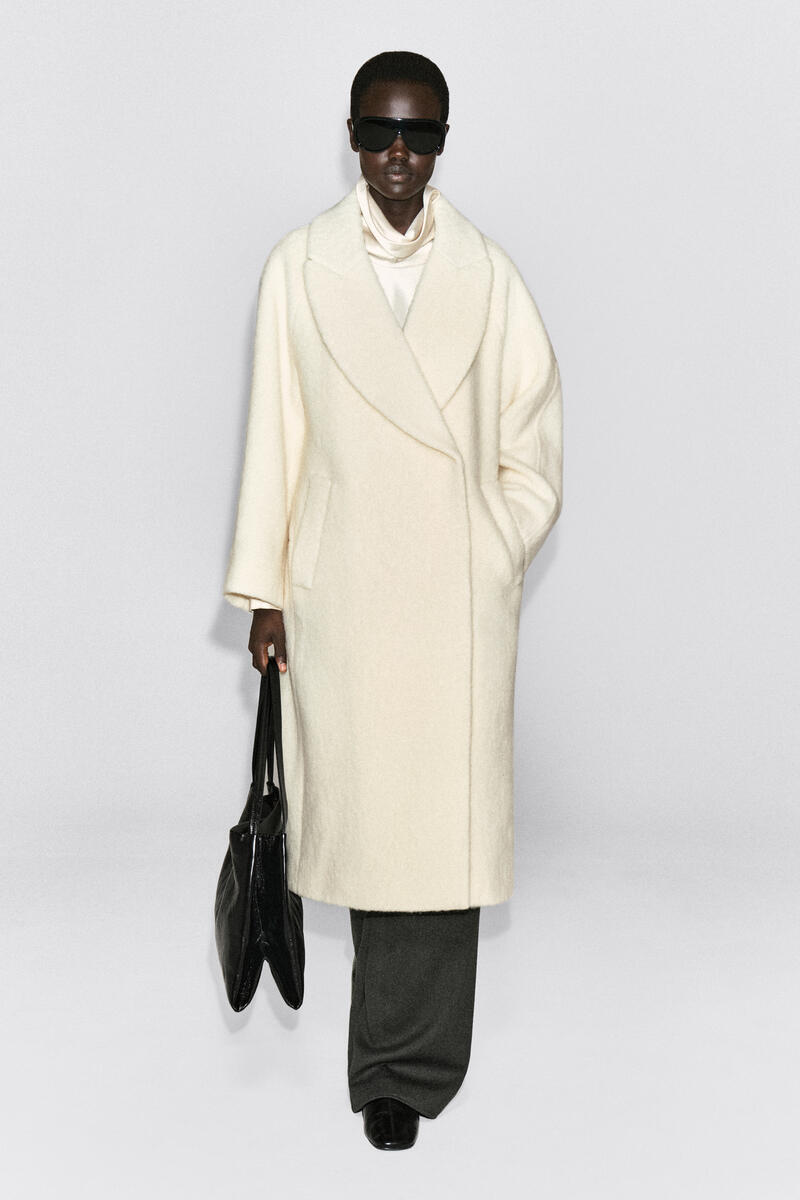 gotohollywood ウールキリムジャガード コート 01(150) BRUSHED WOOL MAXI COAT ブラッシュドウールマキシコート クリーム