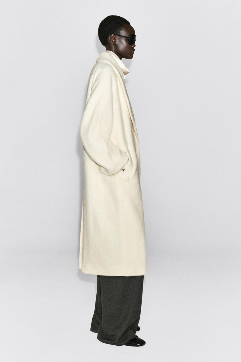 BRUSHED WOOL MAXI COAT ブラッシュドウールマキシコート クリーム