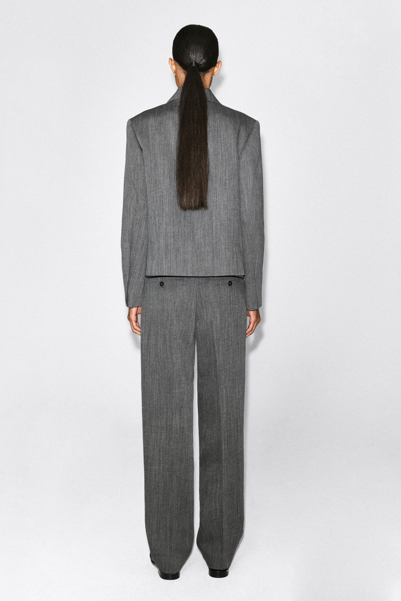 STRAIGHT-LEG WOOL TROUSERS ストレートレッグ ウールパンツ HEATHER