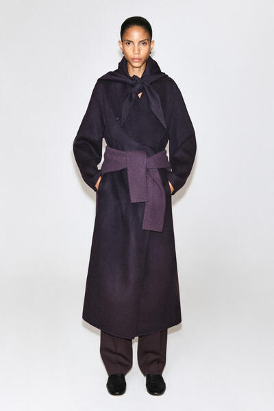 【最終お値下げ❣️】エルミダ　上質素材の暖かいハーフコート DOUBLE-FACED WOOL-BLEND HOOD ダブルフェイス ウールブレンドフード