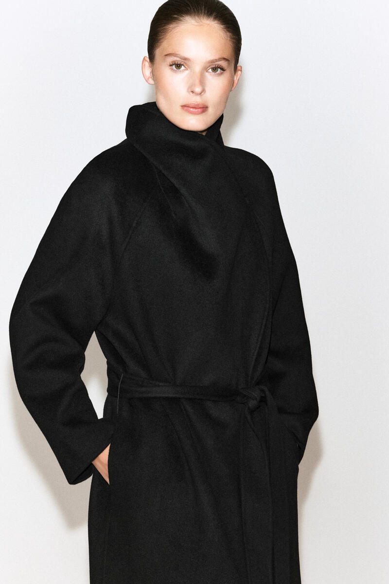 DOUBLE-FACED WOOL SHAWL-COLLAR COAT ダブルフェイスウールショール