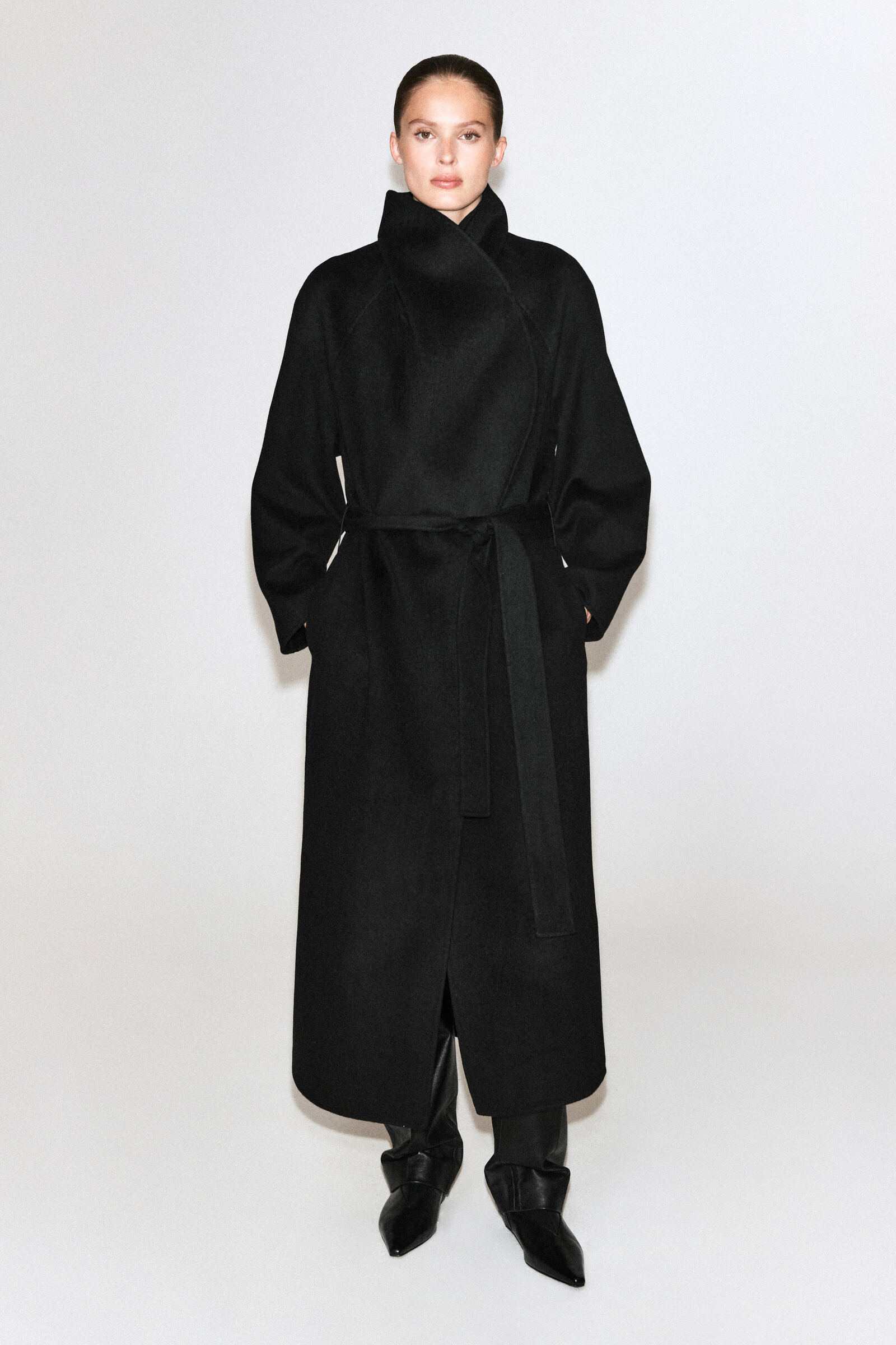 DOUBLE-FACED WOOL SHAWL-COLLAR COAT ダブルフェイスウールショール