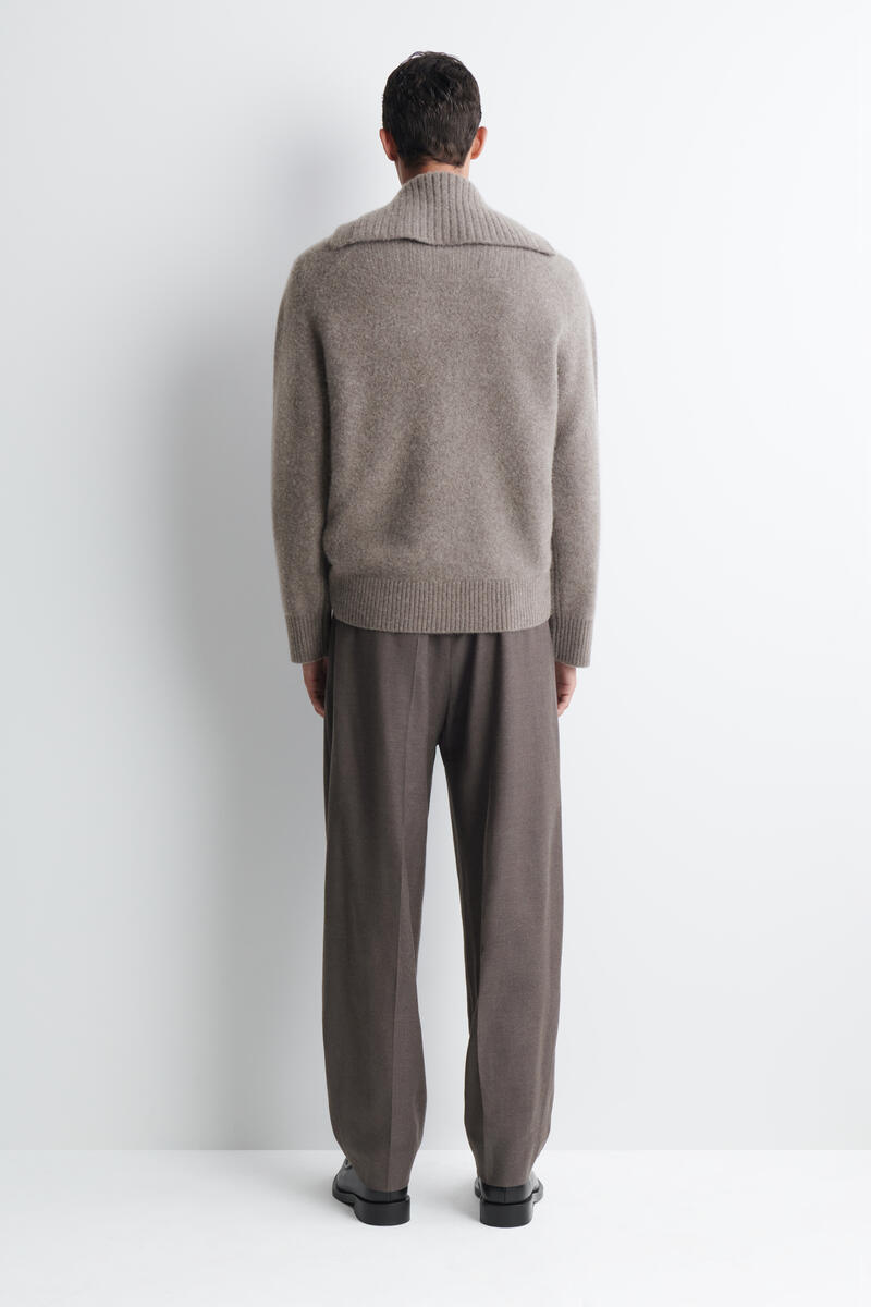 WOOL-FLANNEL RELAXED-FIT STRAIGHT-LEG TROUSERS ウールフランネル