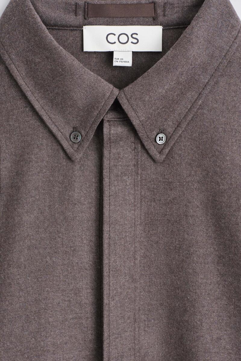 BUTTON-DOWN COLLAR WOOL-FLANNEL SHIRT ボタンダウンカラー ウール