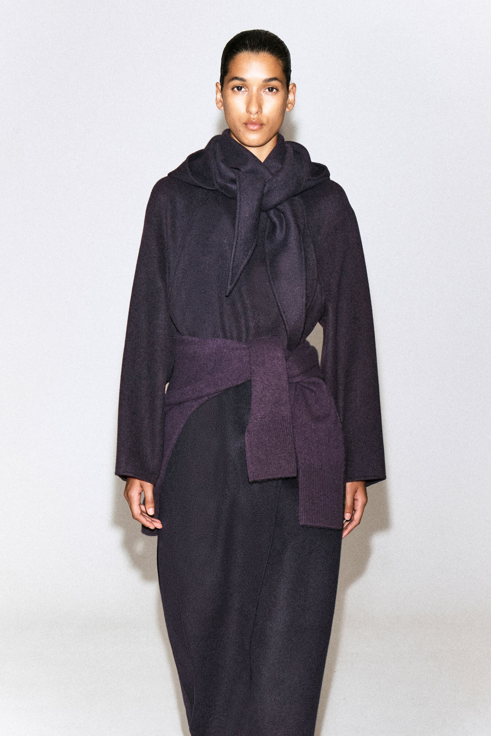 DOUBLE-FACED WOOL-BLEND HOOD ダブルフェイス ウールブレンドフード