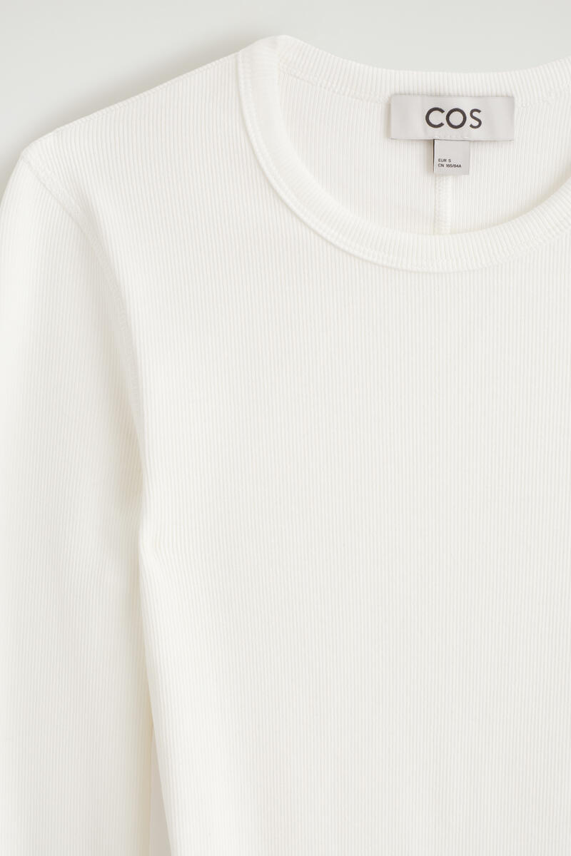 SLIM RIBBED COTTON LONG-SLEEVED TOP スリム リブコットン 長袖