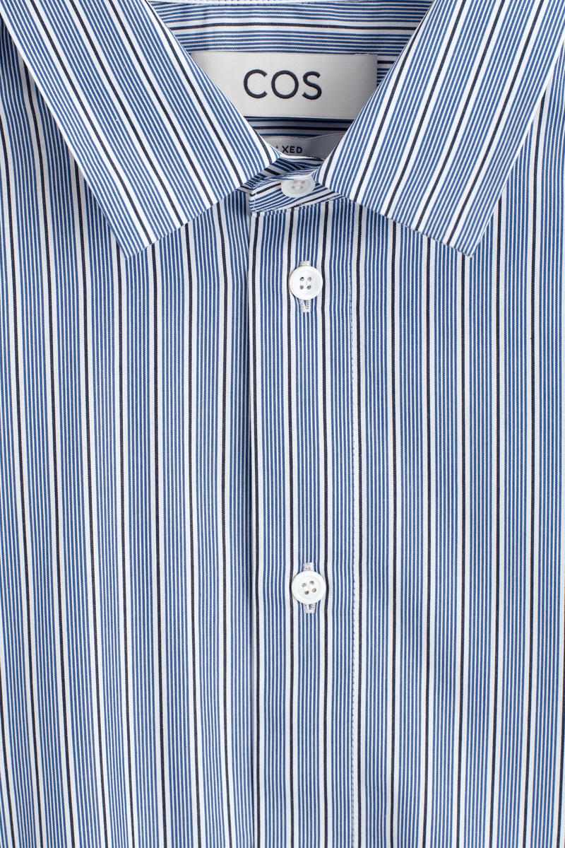 COS リラックスストライプコットンシャツ