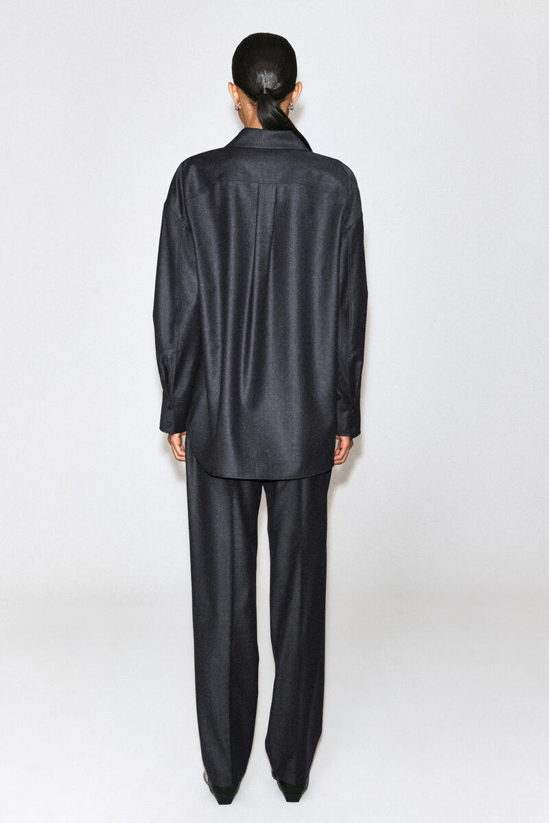 WING-COLLAR WOOL-FLANNEL SHIRT ウィングカラー ウールフランネル