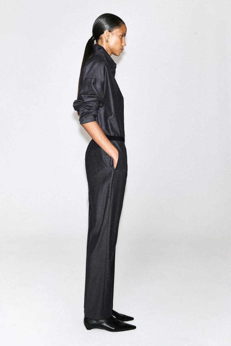 WOOL-FLANNEL STRAIGHT-LEG TROUSERS ウールフランネル ストレート