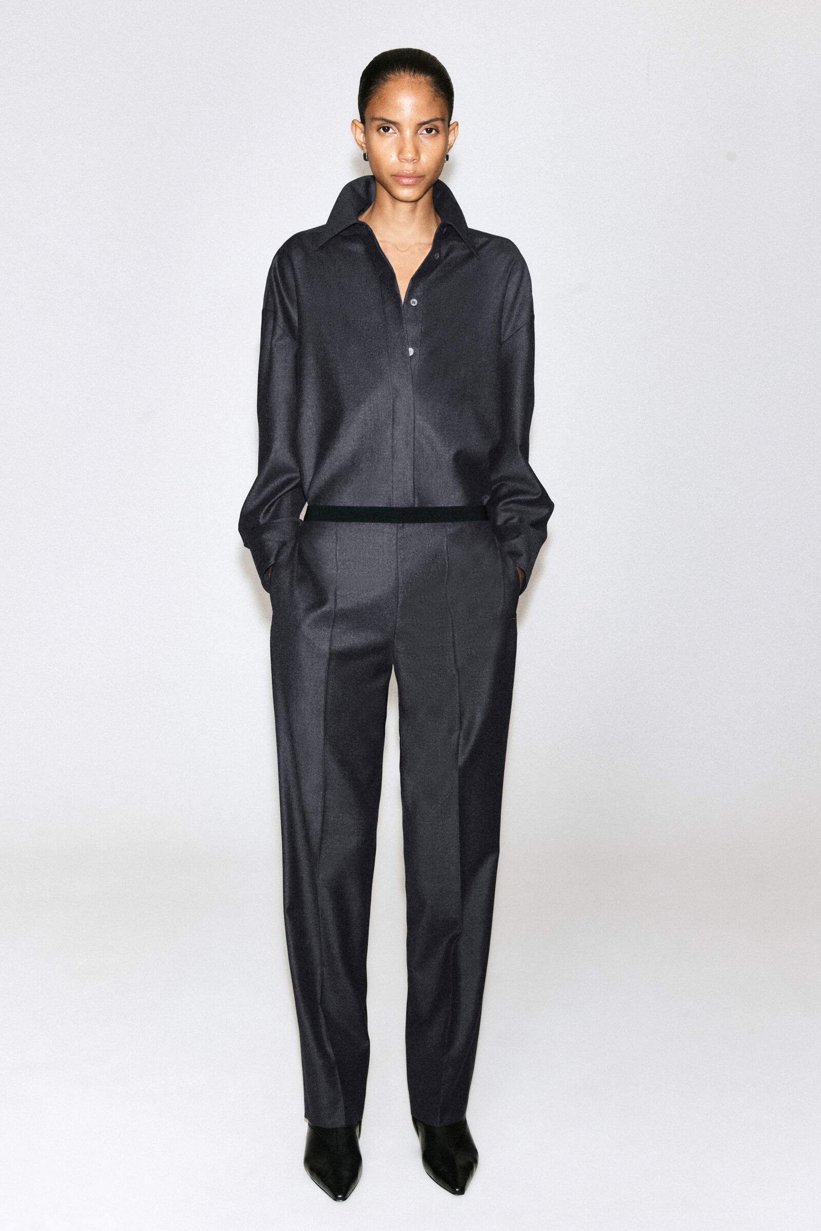 COS テーラードウールフランネル　セットアップ WOOL-FLANNEL STRAIGHT-LEG TROUSERS ウールフランネル ストレート