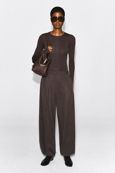 TOGGLE-HEM WIDE-LEG TROUSERS