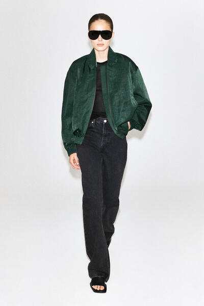 GATHERED NYLON BOMBER JACKET ギャザーナイロンボンバージャケット