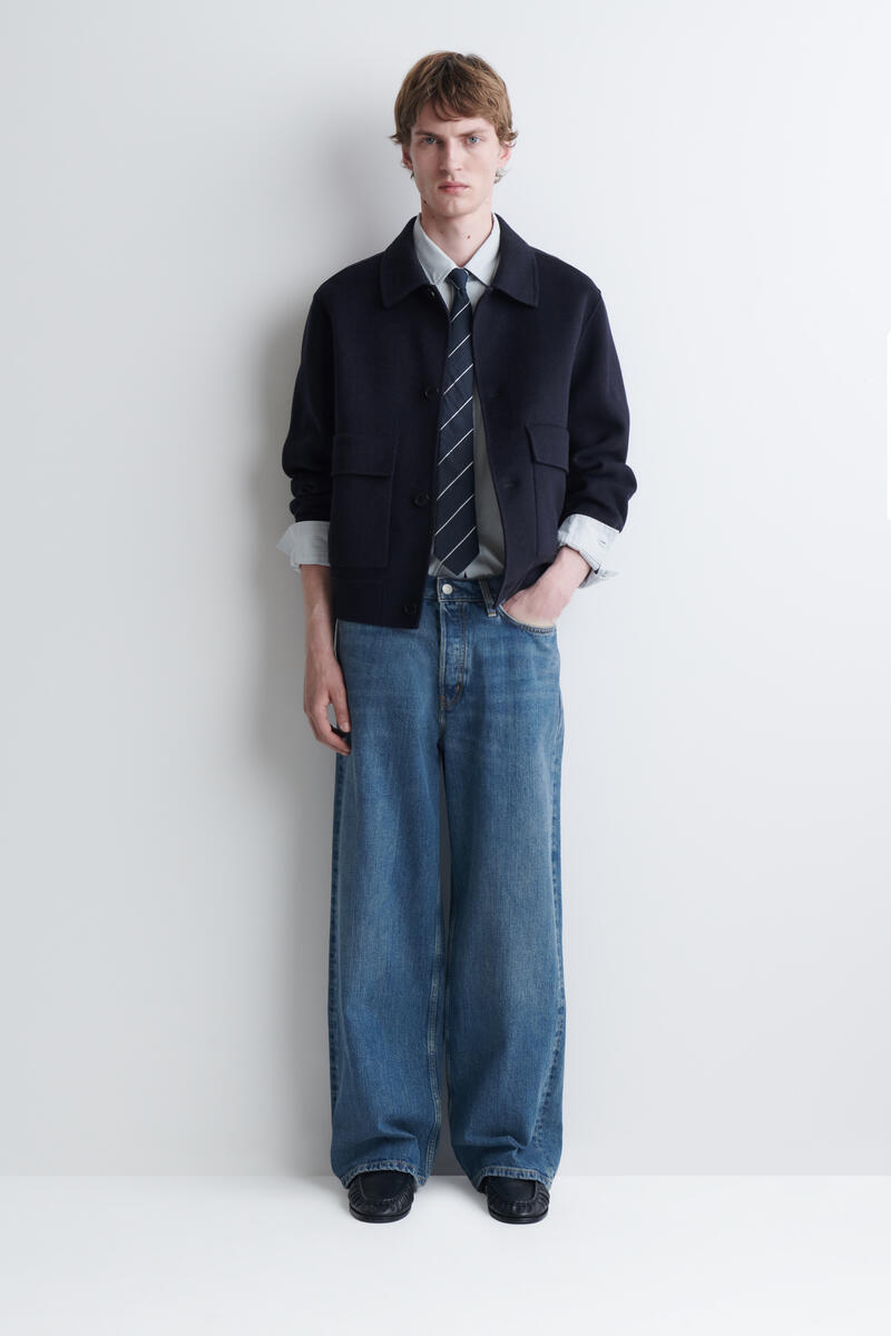 COS ストライプシルクタイ