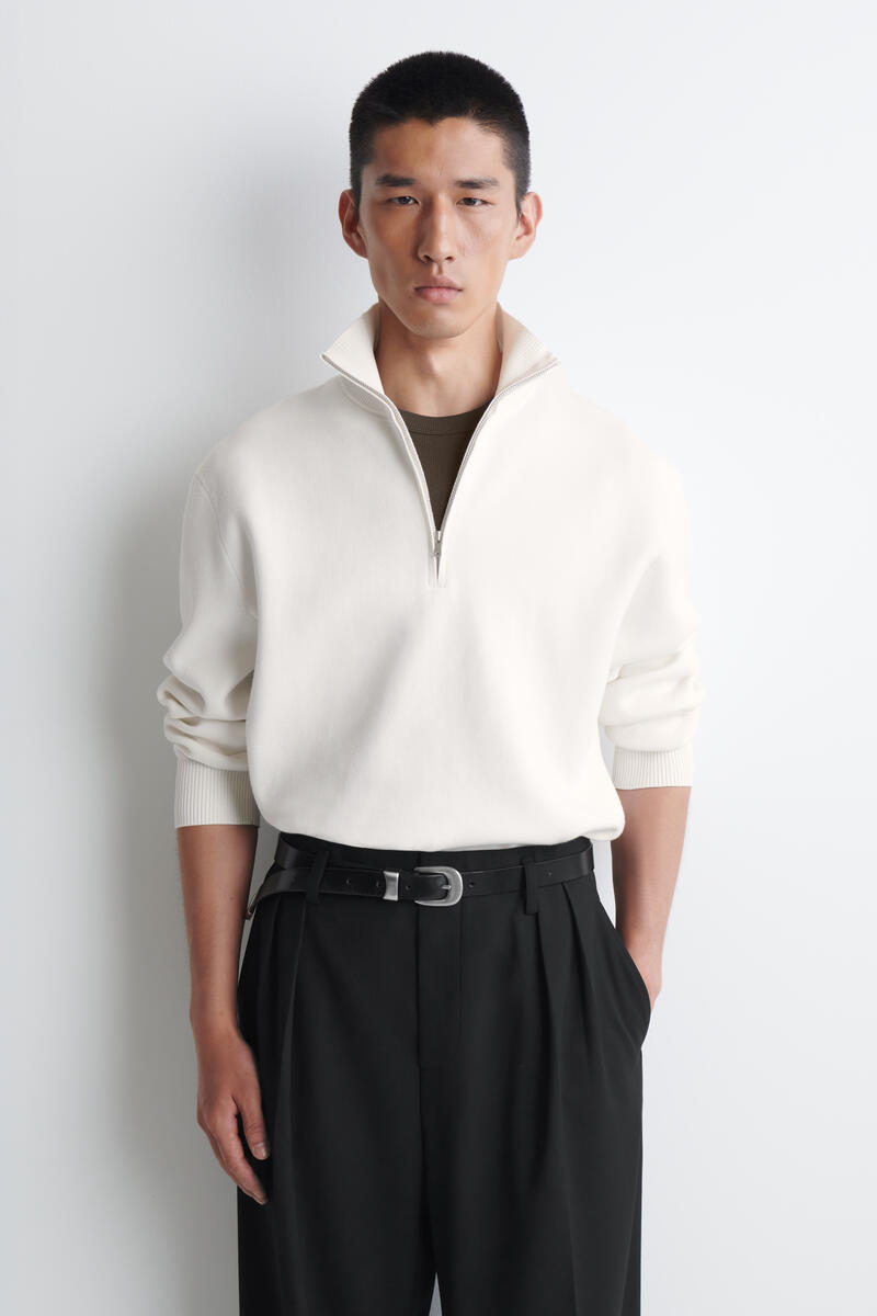 COS ハーフジップニット DOUBLE-FACED KNITTED HALF-ZIP JUMPER ダブルフェイスニット ハーフ