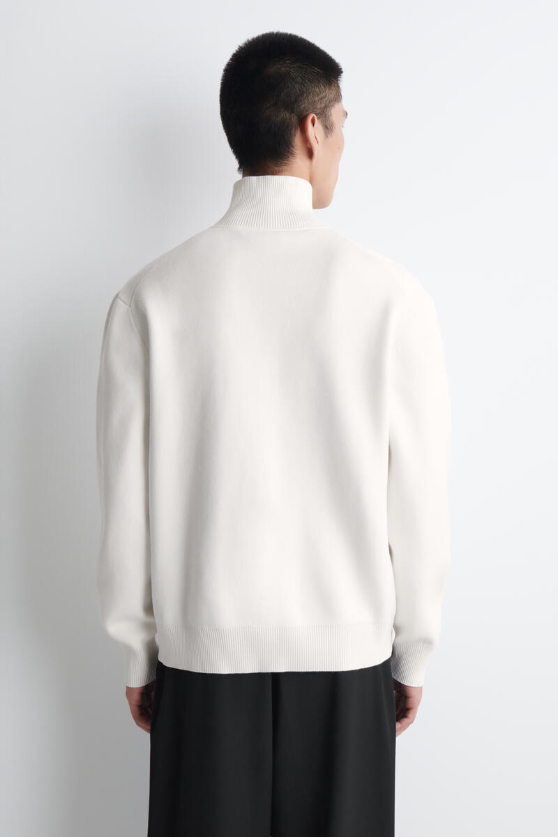 DOUBLE-FACED KNITTED HALF-ZIP JUMPER ダブルフェイスニット ハーフ